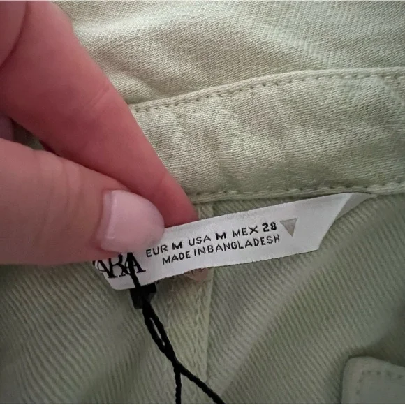Zara NWT light green denim jacket - Picture 3 of 5